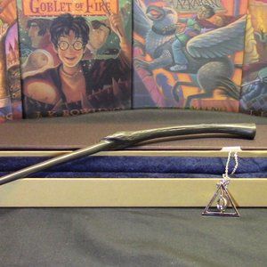Bellatrix Wand plus FREE Deathly Hallow necklace